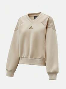 Adidas 2026 Women's W FI 3S MT SW Knit Sweatshirt KB4244 - Light Brown - View 1