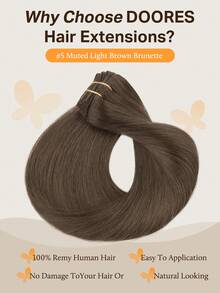 DOORES 9PCS Clip In Hair Extensions Straight Real Human Hair Natural Virgin Human Hair Extensions Double Weft Clip Ins Invisible & Soft Mini Hair Pieces For Thinning Hairs For Women - S5 - View 4