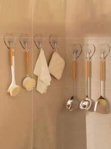 Transparent Heart-Shaped Wall-Mounted Hook Storage - Transparent - View 4