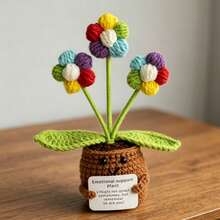 1pc Colorful Puffs, Soft Cartoon Flowerpots That Never Fade, Heal Your Depressed Moments. - Multicolor - View 5