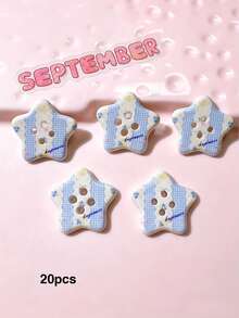 10/20/100pcs DIY Handmade Patch Flat Bottom Children's Hair Accessory Clips Cross-Border Shoe Flower Base Material Five-Pointed Star Buttons - Five-pointed Star Button - View 11