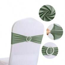 10pcs Green Stretch Chair Covers - Bow Tie Design, Elastic Chair Slipcovers With Clips And Buckles, Easy Installation Without Fixing, Washable And Reusable, Suitable For Weddings, Engagements, Parties, Banquets, Birthdays, Graduations And Other Celebrations - Multicolor - View 24
