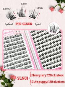 Lvcheryl No Needed Glue Self Adhesive False Eyelashes Book Messy Lazy Large-Capacity 12-13mm Natural Volume Eyelashes Extension,Easy To Wear Reusable Strips Lashes Beginner Friendly Makeup Tools - C - View 6