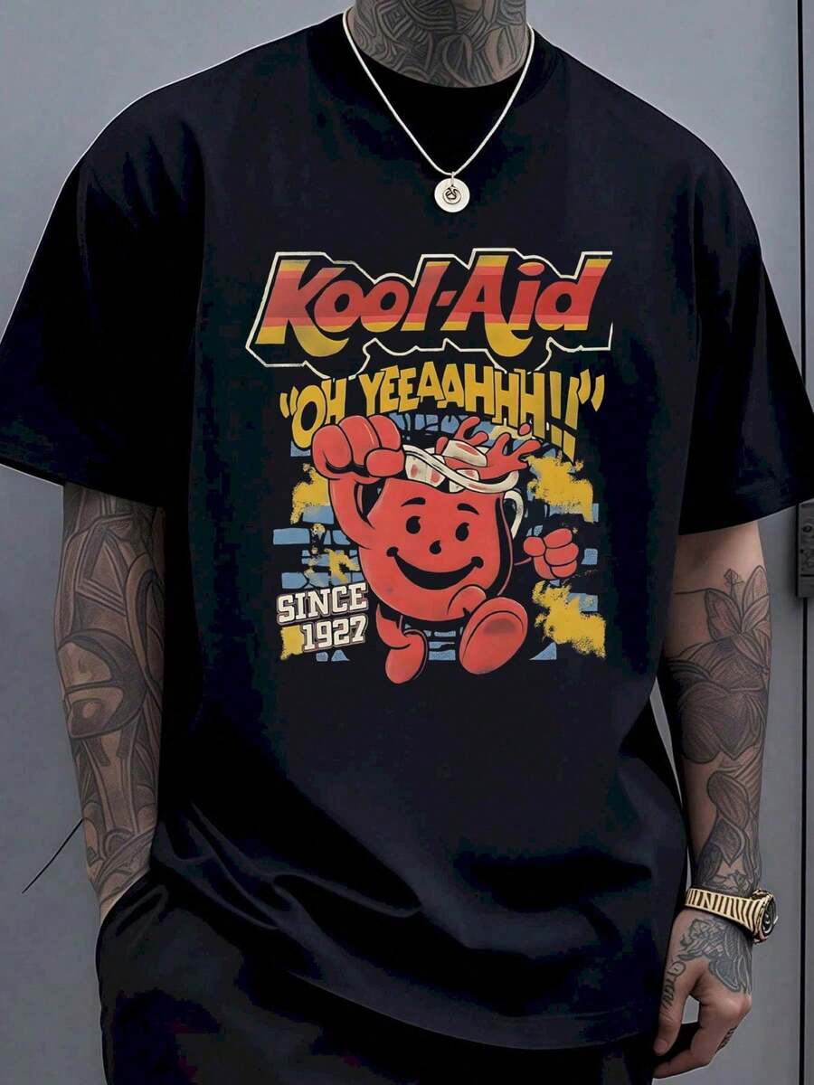 2026 Aid Man Oh Yeeaahhh Since 1922 Vintage Graphic T-Shirt Unisex Streetwear Casual Fashion For Men And Women Loose Fit Fashion - 黑色 - 查看 1