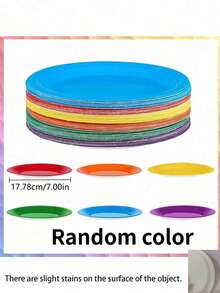 1/10pcs Colorful Paper Plates, Party Paper Trays, Large Capacity Round Solid Color Thickened Paper Plates, Suitable For Desserts, Perfect For Birthdays, Dinners, Weddings, Picnics, Baby Showers And Other Occasions - Multicolor - View 7