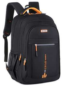 Contrast Zipper Detail Thickened Backpack With Layered Multi-Compartment Storage And Mesh Side Pockets, Versatile For Daily Short Trips - Multicolor - View 12