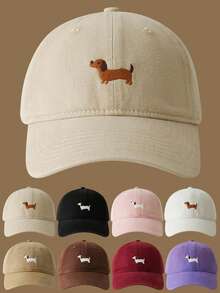 1pc Casual Embroidered Dog Decorative Baseball Cap, Adjustable Strap, Suitable For All Four Seasons, Unisex - Multicolor - View 6