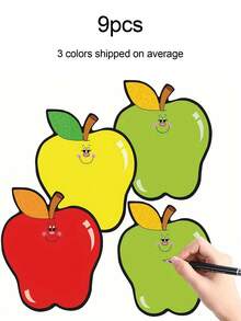 Cute Red Apple Stickers, Back To School Apple Decorations, Colorful Apple Shaped Cutouts For Bulletin Boards, Including Desk Name Labels, Colorful Apple Shaped Hollow Stickers, Suitable For Bulletin Boards, Perfect For Decorating Lockers, Lockers And Classrooms, Including Desk Name Labels - Apple - View 11