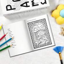 數字著色：成人著色本，訓練邏輯與著色技巧，24頁，注意力訓練，適合在安靜環境中著色，絕佳的返校禮物，文具，辦公用品，A5，附贈隨機貼紙 - 數位彩拼畫 - 查看 3