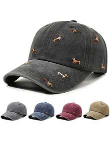1pc Men's Cartoon Design Embroidered Baseball Cap, Unisex Vintage Sun Protection Baseball Hat, Summer Hat, Adjustable Breathable Baseball Cap, Suitable For Spring, Autumn, Summer, Beach, Holiday Outdoor Sports, Suitable For Daily Use - A - View 8