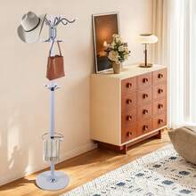 HOHOBLA Metal Coat Rack, Freestanding 16 Hooks 4 Levels Hat Jacket Stand Rack Marble Base Tree Holder Hats Hanger Holder Stand Hat Storage For Entryway, Bedroom, Office Hanging Purses White - Default - View 4