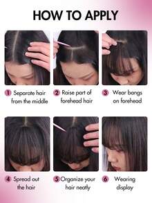 Wispy Clip-In Bangs Human Hair Natural Straight Bangs Hair Pieces Real Forehead Coverage Seamless Bangs For Women Daily Commute Party Wedding Style Multi-Color Optional Reusable Dyeable Easy Apply Soft And Shiny Autumn Travel Festival Christmas - Multicolor - View 10