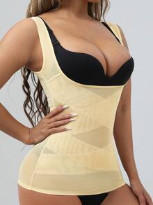 Women's Lightweight Shapewear With Bust Support, Abdominal Control And Waist Cinching Features - Yellow - View 5