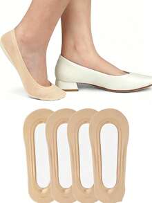 2/4/5/6/10/20 Pairs Women's Ultra Low Cut Invisible Socks, Non-Slip Nylon Foot Socks, Suitable For Flats, Loafers, High Heels, Daily Wear - Multicolor - View 11