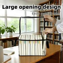 1pc Heavy Duty Transparent Book Storage Box, Classroom & Home Old Book Organizer, Student Desk Dust-Proof Foldable Book Bag, 180° Flip Lid Design, Convenient & Space-Saving - Transparent Book Storage Box - View 2