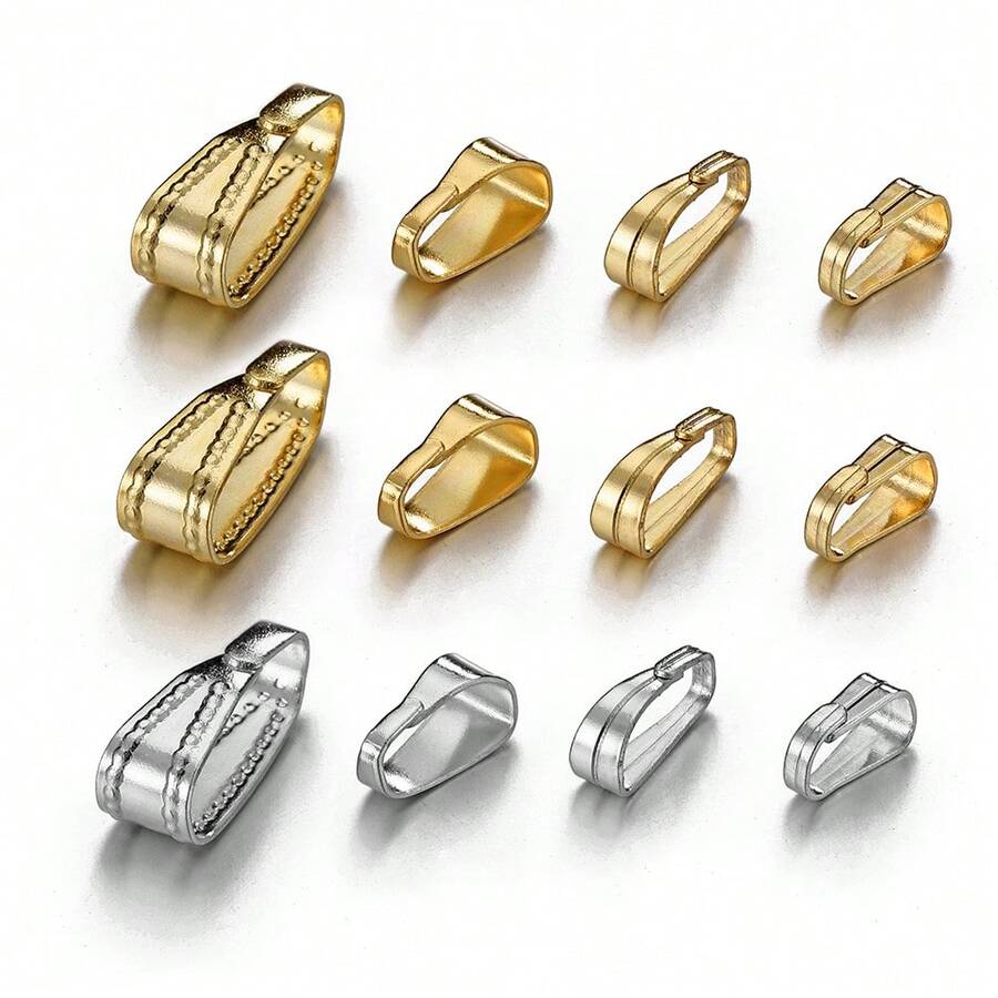 50Pcs Stainless Steel Lobster Clasp Smooth Pattern Embossed Pendant Clip Connector Suitable For DIY Handmade Necklace Jewelry Accessories