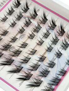 72 Pcs C Curl Cluster Lashes With Bottom Lashes Disposable Self-Adhesive Individual Eyelashes Japanese Style Anime Cat Eye Lashes Natural Look Clusters Eyelashes Suitable For Parties Daily And Festival Makeup - View 6