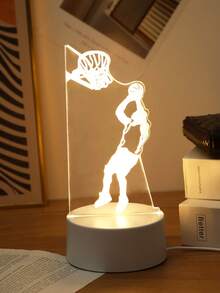 1個籃球造型LED 3D裝飾檯燈，籃球運動員桌面裝飾夜燈，臥室床頭裝飾籃球圖案照明夜燈，籃球運動愛好者禮物，適合作為聖誕禮物送給朋友 - 籃球 - 查看 7