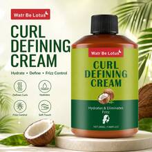 WATR BE LOTUS 1瓶 280ml 椰子滋養捲髮造型乳，植物基底輕盈保濕造型，柔順滋潤捲髮定型，抗毛躁，自然蓬鬆柔順定型，適用於自然捲髮、波浪髮、乾燥毛躁髮質，日常洗後護髮造型 - 捲髮定型霜 - 查看 7