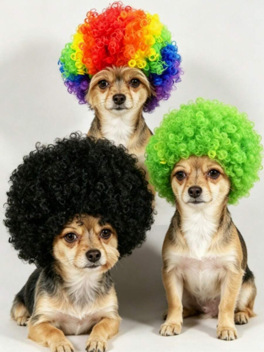 Wig Hewan Peliharaan Lucu dan Unik, Aksesori Cosplay Menggemaskan, Cocok untuk Anjing dan Kucing, Sempurna untuk Berdandan Sehari-hari dan Fotografi Hewan Peliharaan - MultiWarna - View 1