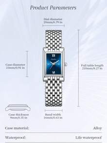 SUNKTA Fashion Women's Quartz Watch, Stainless Steel Bracelet, Waterproof For Daily Use, Exquisitely Compact Dial, Adjustable Bracelet - Silver - View 5