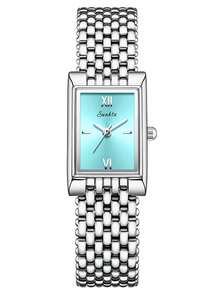 SUNKTA Fashion Women's Quartz Watch, Stainless Steel Bracelet, Waterproof For Daily Use, Exquisitely Compact Dial, Adjustable Bracelet - Silver - View 13