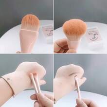 1 Set Portable 5pcs Mini Makeup Brush With Mirror, Multi-Functional Eyeshadow Brush, Powder Brush, Foundation Brush - Multicolor - View 3