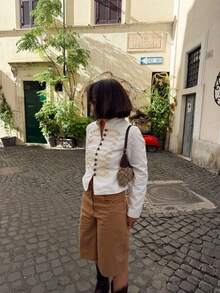 Women's New Napoleon Style Short Jacket, Braided Embroidery Button Design, Vintage Court Style Coat White - White - View 4