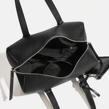 Borsa da donna stile Boston con design unico, aspetto elegante, forma a cuscino semplice, borsa pratica, borsa a spalla e borsa a tracolla, ideale per l'uso quotidiano al lavoro, senza tempo e versatile. - lattiginoso - Visualizzare 2