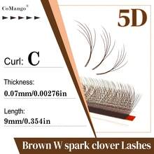 CoMango 12排 C捲 棕色 小間距 3D/4D/5D W型 睫毛接種 0.07/0.1MM 窄版 W款 蓬鬆纖長 超柔軟睫毛用品 - C - 查看 10