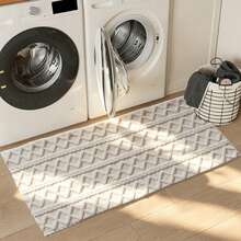 1pc Nordic Style 3D Jacquard Bathroom Rug, Creamy Style Home Bedroom Living Room Laundry Room Entryway Decorative Carpet, Soft Skin-Friendly Comfortable Foot Feel Easy To Clean Door Mat, Soft Bedside Decorative Rug, Home Decor Room Decoration, Light Luxury INS Style Home Decor Mat, Skin-Friendly Breathable Easy To Clean - Beige - View 13