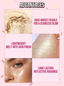 Misslyn -Milk Shake Highlighter, Champagne Gold & Silver Glitter Highlighter, Face Illuminator, Long-Wear Brightening, Rich Pigment, Silky Formula, Natural Glow, Shimmer Makeup, Party Ready, Y2K Makeup, Vegan & Cruelty-Free, Valentine's Day Gift - #2 - View 3