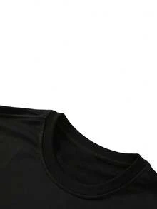 Fashionable Men's T-Shirt With Print - Black - View 4