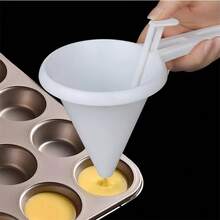 1/2Pcs Dispensador de Masa Manual para Hornear - Vertedor de Plástico para Panqueques & Cupcakes, Dispensador de Chocolate Ajustable, Herramienta Multifuncional de Horneado Doméstico con Soporte - Ideal para Restaurante, Camión de Comida, Herramientas de Decoración de Pasteles de Panadería - Eid Al-Adha Mubarak - Blanco - Ver 5