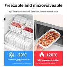 1/3件組可重複使用食品儲存容器套組,冰箱儲存盒,附蓋冷凍食品容器,可堆疊,食品保鮮盒,肉類冷凍容器,水果保鮮盒,便當盒 - 彩色 - 查看 6