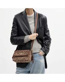 Coach Etta 25 Women's Shoulder Bag Monogram Hobo Flap Bag Crossbody Bag With Adjustable Strap - Brown - View 4