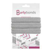 Burlybands Los mejores lazos para pelo grueso, pesado o rizado. No se resbala ni se estira fuera. Corbatas sin costuras para pelo grueso - 3 unidades de color gris claro. - Ver 1
