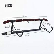 Door Frame Pull Up Bar Doorway Fitness Chin-Up Home Gym Exercise Strength Train - Black - View 4