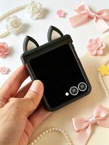 1pc Handmade Ear Phone Case Black Folding Phone Case Compatible With Samsung Galaxy ZFlip 8 Galaxy ZFlip 7 Galaxy ZFlip 7 FE Galaxy ZFlip 6 Galaxy ZFlip 5 Corresponding To Razr 50 60/70 Razr50Ultra Razr60 Ultra Razr70Ultra - Multicolor - View 15