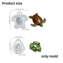 3D Turtle Mold, Frog Turtle Aromatherapy Candle Silicone Mold, Reptile Lizard Mold, Suitable For DIY Resin Crafts, Turtle Epoxy Resin Casting Mold, Suitable For Desktop Plaster Decorations, Holiday Summer Decor, Garden Decor, Enthusiast Resin Making, Party Birthday Gift - A - View 3