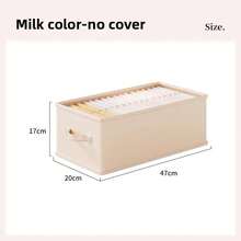 Caja de almacenamiento de ropa interior: bragas, calcetines, sujetadores - Organizador 3 en 1 Bolsa de almacenamiento con cajón para armario doméstico - Beige-36Grid-WithTaid - Ver 14