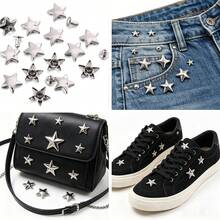 100 Sets Metal Star Rivets, Suitable For Leather Craft, Clothing, Bags, Shoes DIY, Rivet Decoration - Multicolor - View 1
