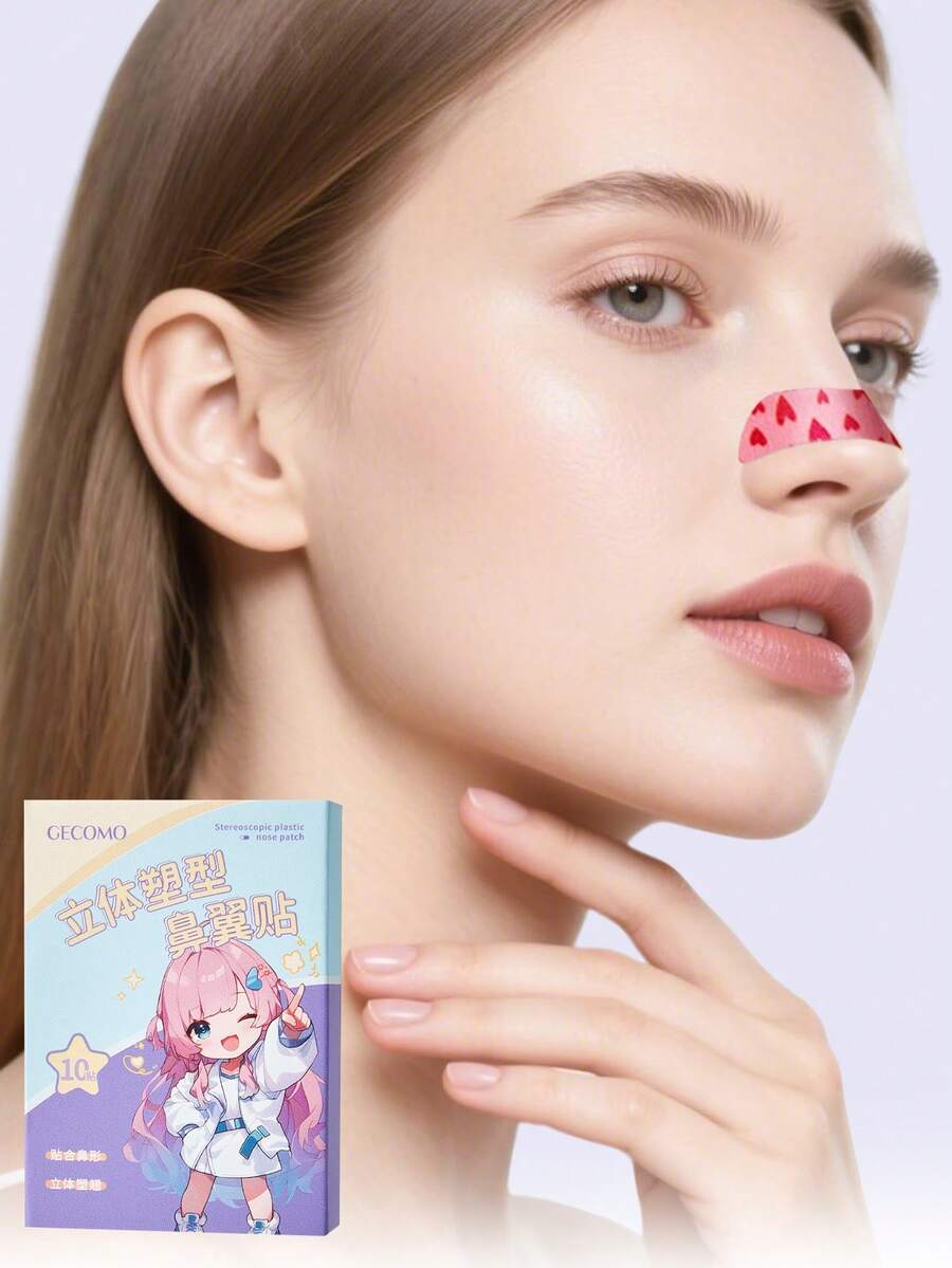 Plester Pembentuk Hidung 3D 10 buah/kemasan, Lembut & Ramah Kulit, Pas Sempurna, Cocok untuk Tidur, Tidak Menyumbat, Pita Kontur Hidung - Berbagai spesifikasi - View 1
