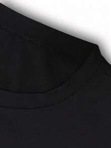 Camiseta de manga corta con estampado exquisito, camiseta casual de moda para mujer, manga corta con estampado exquisito de cachorro de dibujos animados, tejido suave y cómodo, adecuada para - Negro - Ver 4