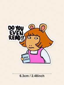 1pc "Do You Really Read?" Sticker, Library Card Sticker, Bookworm Sticker, Book Lover Gift, Bookworm Merchandise, Kindle Sticker, Adult Reader, Reading Enthusiast, E-Reader Sticker - Multicolor - View 2