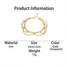1pc Men's Bohemian Vacation Style Anklet With Tassel Pendant, Summer Fresh Exquisite Luxury High-End Radiant Design - Golden - View 7
