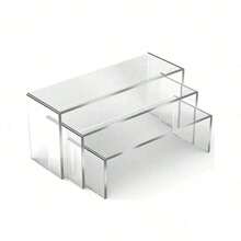 3/6/9 Pcs Clear Cupcake Display Risers 3 Tiers Rectangular Risers Display Stands Thick Collectibles Jewelry Display Shelf Display Shelves Risers - View 13