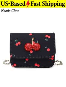 Mini Bag With Fresh Cherry Print For Women Cute And Sweet Mini Purse For Autumn And Winter Chain Crossbody Bag Headphone Bag Shoulder Bag - 彩色 - 查看 13
