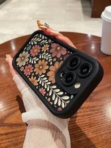 Fashion Floral Pattern Anti-Drop Phone Case Compatible With 11/12/13/14/15Pro Max - Negro - Ver 2