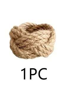 12/6/1pc Rustic Jute Rope Napkin Rings Hand Woven Napkin Holders, Farmhouse Napkin Buckles For Wedding Banquet Bridal Shower Birthday Party Thanksgiving Christmas Dining Table Centerpiece Decor, Home Kitchen Tabletop Napkin Ring Decorations - Multicolor - View 9